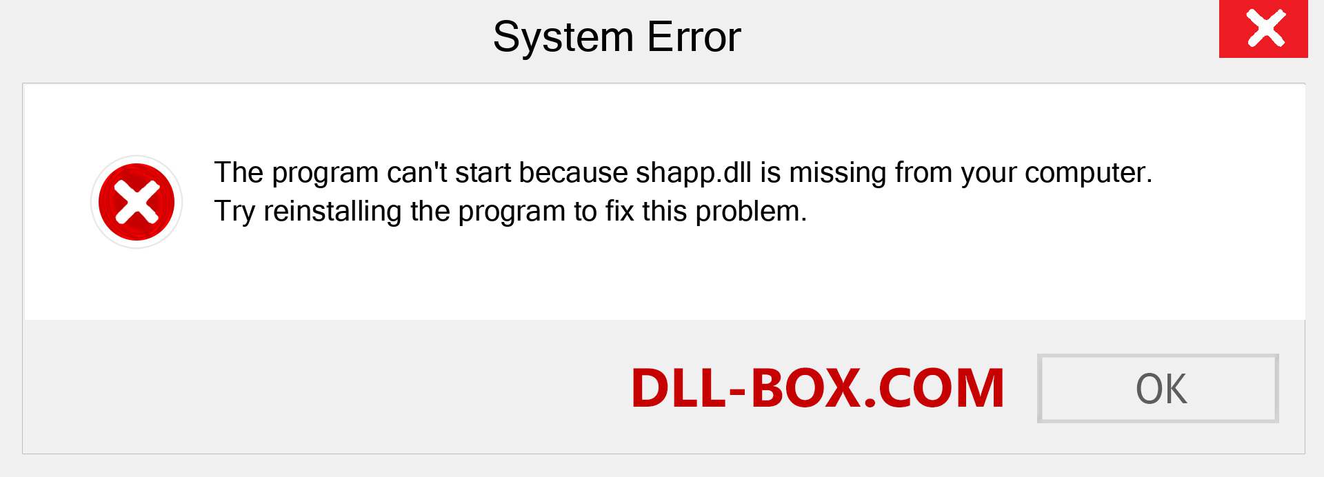  shapp.dll file is missing?. Download for Windows 7, 8, 10 - Fix  shapp dll Missing Error on Windows, photos, images